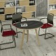 Tavolo riunione tondo Woody - diametro 80 cm - rovere / nero venato