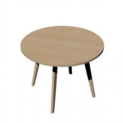 Tavolo riunione tondo Woody - diametro 100 cm - rovere