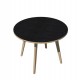 Tavolo riunione tondo Woody - diametro 100 cm - rovere / nero venato