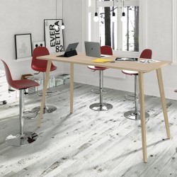 Tavolo alto Woody - 80 x 80 x 105 cm - rovere/bianco