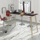 Tavolo alto Woody - 80 x 80 x 105 cm - rovere/nero venato