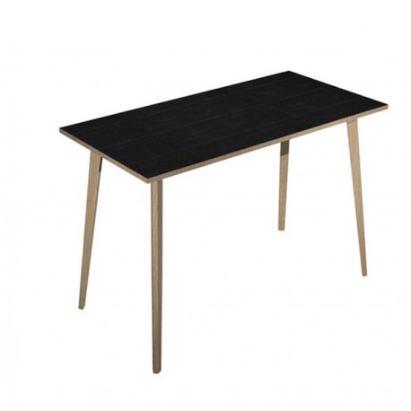 Tavolo alto Woody - 160 x 80 x 105 cm - rovere/nero venato