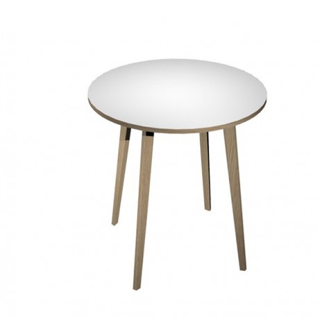 Tavolo rotondo alto Woody - diametro 100 cm - H 105 cm - rovere/bianco