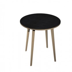 Tavolo rotondo alto Woody - diametro 100 cm - H 105 cm - rovere/nero venato