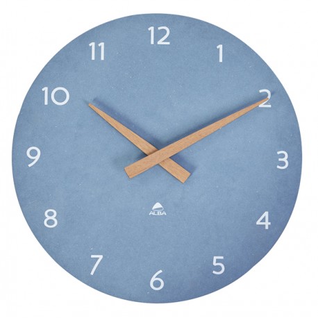 Orologio da parete HorMilena - diametro 30 cm - blu/legno - Alba