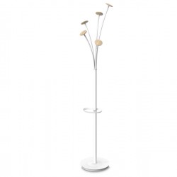 Appendiabiti Festival BC - 5 posti - 175 cm - bianco/legno chiaro - Alba