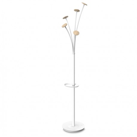 Appendiabiti Festival BC - 5 posti - 175 cm - bianco/legno chiaro - Alba