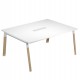Tavolo riunione Woody - 160 x 120 x 72,5 cm - piano bianco