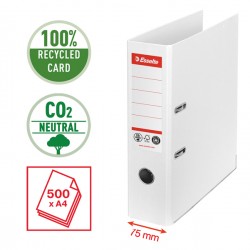 Registratore a leva - CO2 neutral - A4 - dorso 75 mm - bianco - Esselte