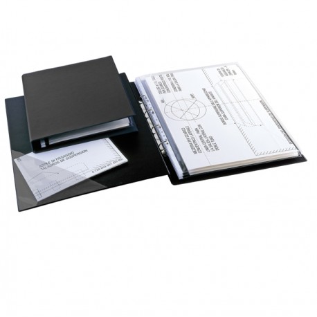 Raccoglitore Sanremo 2000 - 4 anelli a D 40 mm - dorso 5,5 cm - 30 x 42 cm (libro) - nero - Sei Rota