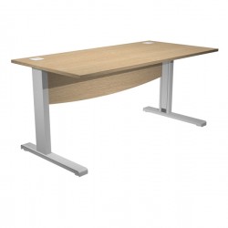 Scrivania Operativa Agorà Basic - fianchi a L metallo - 120 x 80 x L 73 cm - rovere