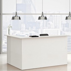 Modulo reception Prestige - sopralzo con desktop incluso - 80 x 76 x 117 cm - bianco/bianco