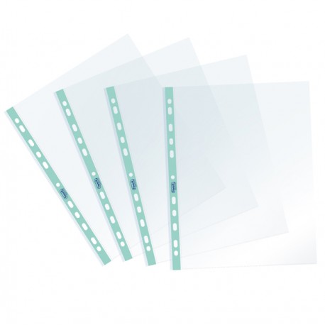 Buste forate Pastel - c/ banda - liscia - 22 x 30 cm - azzurro - Favorit - conf. 25 pezzi