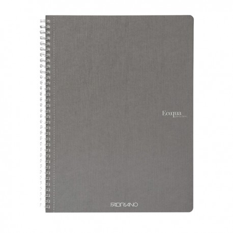 Maxiquaderno Ecoqua original - spiralato - A4 - 90 gr - 1 rigo - 70 fogli - antracite - Fabriano