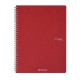 Maxiquaderno Ecoqua original - spiralato - A4 - 90 gr - 1 rigo - 70 fogli - rosso scuro - Fabriano
