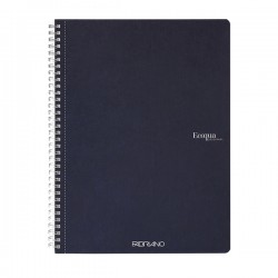Maxiquaderno Ecoqua original - spiralato - A4 - 90gr - 1 rigo - 70 fogli - blu scuro - Fabriano