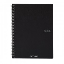 Maxiquaderno Ecoqua original - spiralato - A4 - 90 gr - 1 rigo - 70 fogli - nero - Fabriano