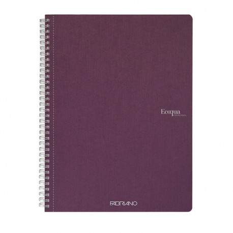 Maxiquaderno Ecoqua original - spiralato - A4 - 90 gr - 1 rigo - 70 fogli - vino - Fabriano