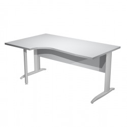 Scrivania Compact Sinistro Easy - 160 x 60/80/100 cm - Grigio/grigio cromato