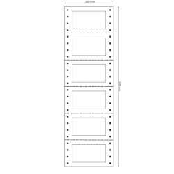 Etichette adesive a modulo continuo TT956 - in carta - corsia singola - permanenti - 64 x 34 mm - 6 et/fg - 200 fogli - bianco -