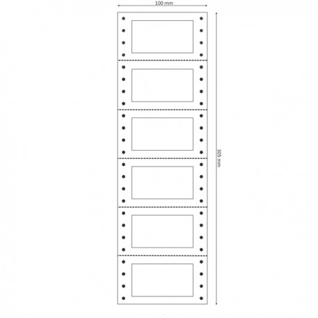 Etichette adesive a modulo continuo TT956 - in carta - corsia singola - permanenti - 64 x 34 mm - 6 et/fg - 200 fogli - bianco -