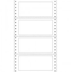 Etichette adesive a modulo continuo TT951 - in carta - corsia singola - permanenti - 140 x 60 mm - 4 et/fg - 100 fogli - bianco 