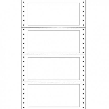 Etichette adesive a modulo continuo TT951 - in carta - corsia singola - permanenti - 140 x 60 mm - 4 et/fg - 100 fogli - bianco 