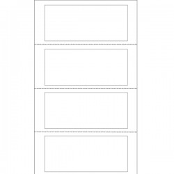 Etichette adesive a modulo continuo TT951-2 - in carta - corsia singola - permanenti - 140 x 60 mm - 4 et/fg - 100 fogli - bianc