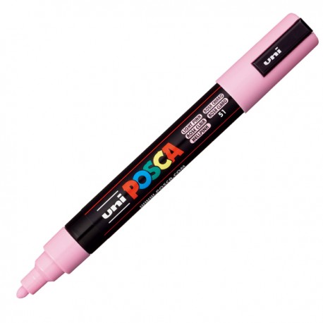 Marcatore a base d'acqua Uni Posca PC5M - punta tonda media da 1,8mm a 2,5mm - rosa chiaro - Uni Mitsubishi