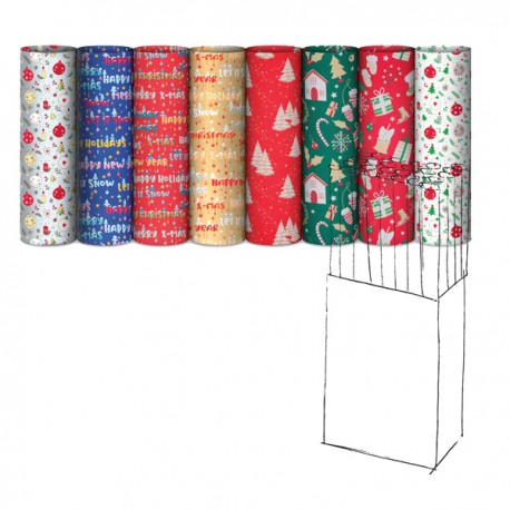 Rotolo carta regalo natale - 2 x 0,70 m - fantasie assortite - Rex Sadoch
