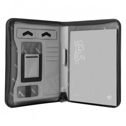 Portablocco Gate Trended - 28 x 35 cm - f.to utile A4 - ecopelle - nero - In Tempo