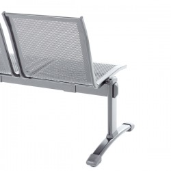 Panca attesa Plexus PS3P - 3 posti - senza braccioli - grigio - Unisit