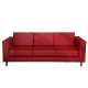 Divanetto Erica EK3 - 3 posti - con braccioli inclusi - rosso - Unisit