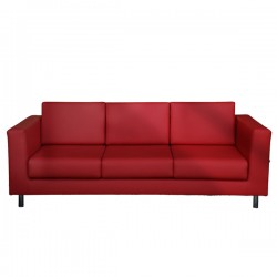 Divanetto Erica EK3 - 3 posti - con braccioli inclusi - rosso - Unisit