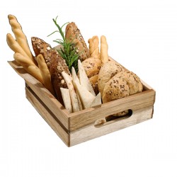 Cassetta per alimenti - 20 x 20 x 7 cm - legno di acacia - Leone