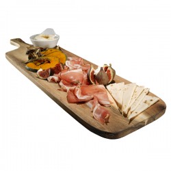Tagliere con manico - 75 x 20 x 1,6 cm - legno di acacia - Leone