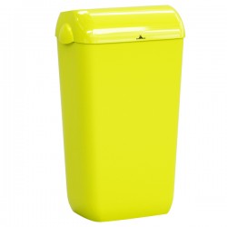 Cestino gettacarte Skin - con coperchio - 54,5 x 22,5 x 33,5 cm - 23 L - giallo fluo - Mar Plast