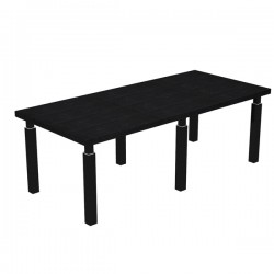 Tavolo riunione Prestige Quadro - 220 x 100 cm - nero venato/ nero