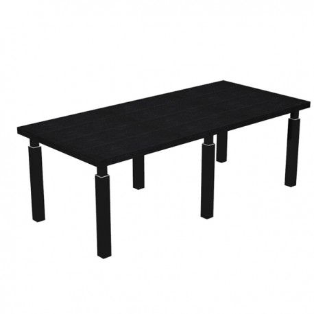 Tavolo riunione Prestige Quadro - 220 x 100 cm - nero venato/ nero