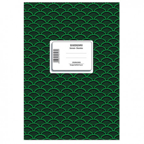 Registro scadenzario spiralato Gennaio/Dicembre - 10 pagine per mese - 24 x 17 cm - 2016N1363 - Data Ufficio