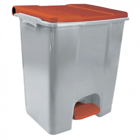Contenitore mobile Ecoconti - a pedale - 60 L - plastica riciclata - grigio/rosso - Medial
