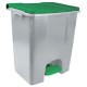 Contenitore mobile Ecoconti - a pedale - 60 L - plastica riciclata - grigio/verde - Medial