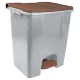 Contenitore mobile Ecoconti - a pedale - 60 L - plastica riciclata - grigio/marrone - Medial