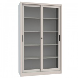Armadio con ante scorrevoli - a vetrata - 120 x 45 x 200 cm - grigio - Armet