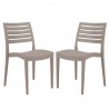 Sedia Firenze - 49 x 51 x 80 cm - polipropilene - juta - Grandsoleil - conf. 2 pezzi