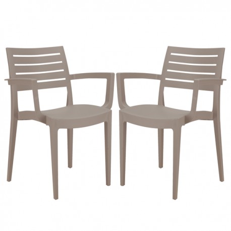 Sedia Firenze - con braccioli - 59 x 51 x 80 cm - polipropilene - juta - Grandsoleil - conf. 2 pezzi