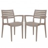 Sedia Firenze - con braccioli - 59 x 51 x 80 cm - polipropilene - juta - Grandsoleil - conf. 2 pezzi
