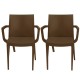 Sedia Venice - con braccioli - 59 x 51 x 80 cm - polipropilene - moka - Grandsoleil - conf. 2 pezzi