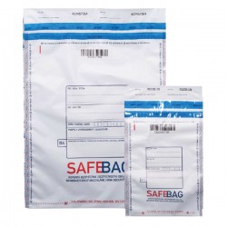 Sacchetti di sicurezza Safe Bag - per corrieri - B4 - 25,6 x 37 + 4 cm - PE - bianco - Bong Packaging - conf. 100 pezzi