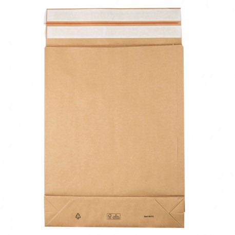 Sacchetti a fondo quadro E-Green - C3 - 35 x 45 x 8 + 10 cm - carta kraft - avana - Bong Packaging - conf. 200 pezzi